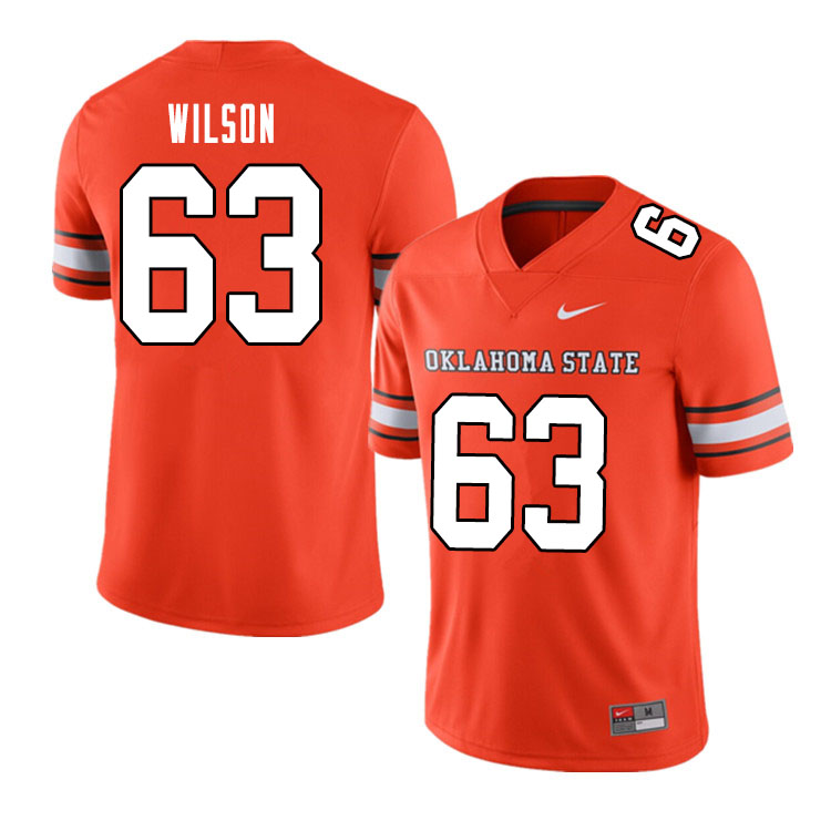Men #63 Braedy Wilson Oklahoma State Cowboys College Football Jerseys Sale-Alternate Orange - Click Image to Close